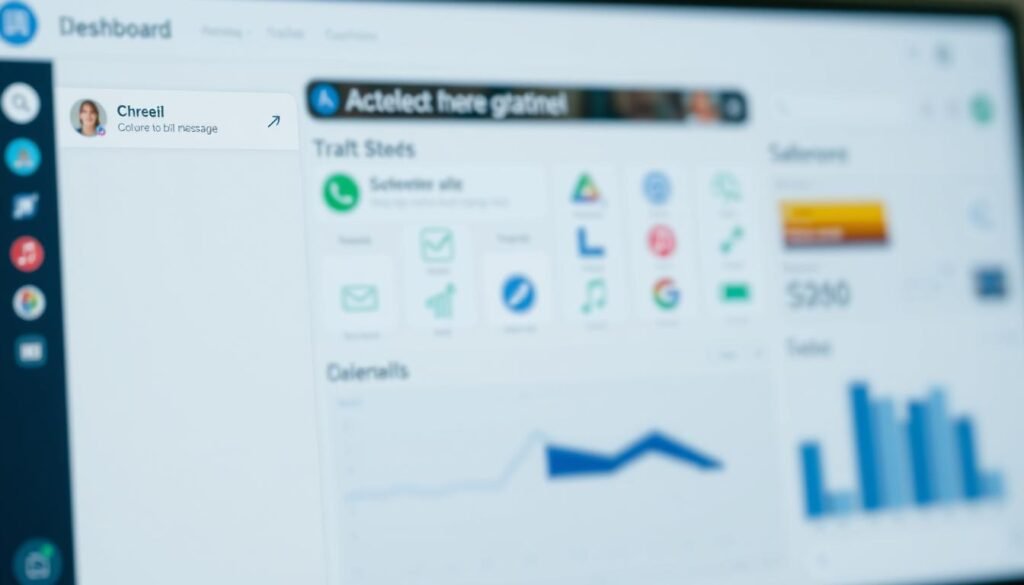 A sleek and modern in-app messaging interface, seamlessly integrated into a digital dashboard. The foreground features a clean, minimalist chat window with intuitive controls and message bubbles. In the middle ground, an array of communication channel icons - email, push notifications, SMS - arranged in a grid layout. The background showcases a blurred, out-of-focus view of a productivity app or website, hinting at the broader context of the integration. Soft, even lighting creates a calm, professional atmosphere, while a slightly elevated camera angle provides an inviting, user-centric perspective. The overall aesthetic conveys efficiency, interconnectivity, and a cohesive, omnichannel messaging experience. A sleek and modern in-app messaging interface, seamlessly integrated into a digital dashboard. The foreground features a clean, minimalist chat window with intuitive controls and message bubbles. In the middle ground, an array of communication channel icons - email, push notifications, SMS - arranged in a grid layout. The background showcases a blurred, out-of-focus view of a productivity app or website, hinting at the broader context of the integration. Soft, even lighting creates a calm, professional atmosphere, while a slightly elevated camera angle provides an inviting, user-centric perspective. The overall aesthetic conveys efficiency, interconnectivity, and a cohesive, omnichannel messaging experience.